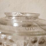 Cylindrical tulip in bubbled glass for suspension