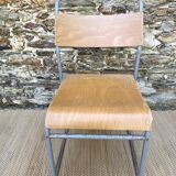 Remploy English industrial sled chairs from the 50s and 60s