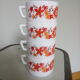 Arcopal cups flower patterns 70s