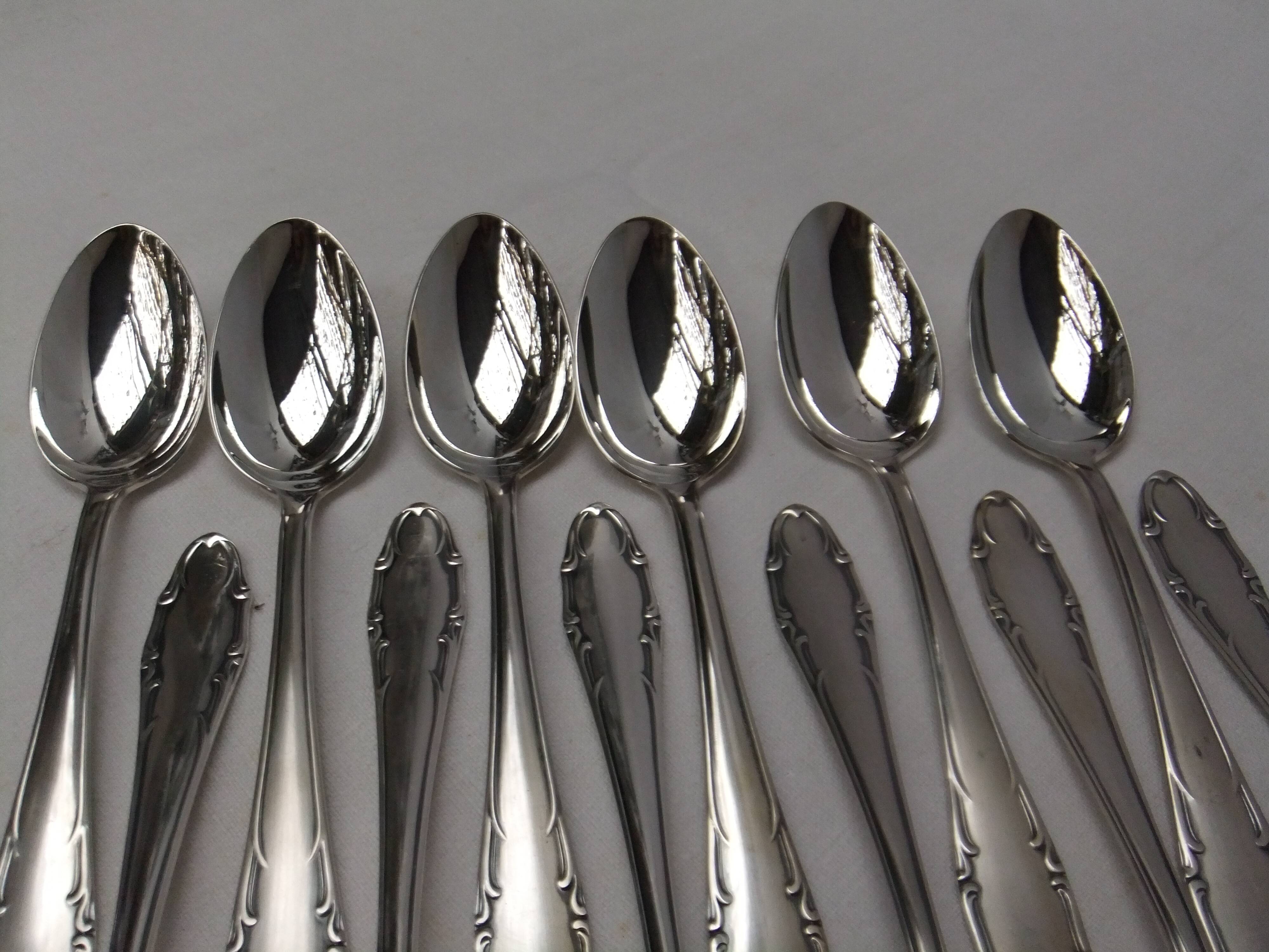 Deetjen silver plated soup spoons filet cutlery service goldsmithing