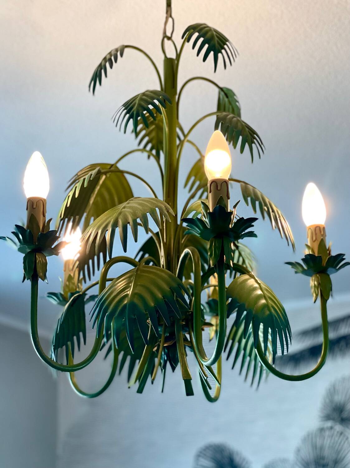 Tropical chandelier in sheet metal 1970.