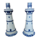 Paire de bougeoirs en forme de phare