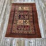 Tapis persan ancien en laine noué main 135x90cm