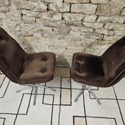 Paire de chaise fauteuil velour vintage  1970"