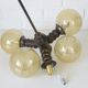 Lampe suspendue vintage en bois Spoutnik / Lampe suspendue rustique du milieu du siècle des années 1970