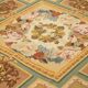Handmade European Vintage Aubusson Kilim 281 cm x 361 cm