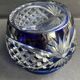 Cobalt blue overlay cut crystal vase