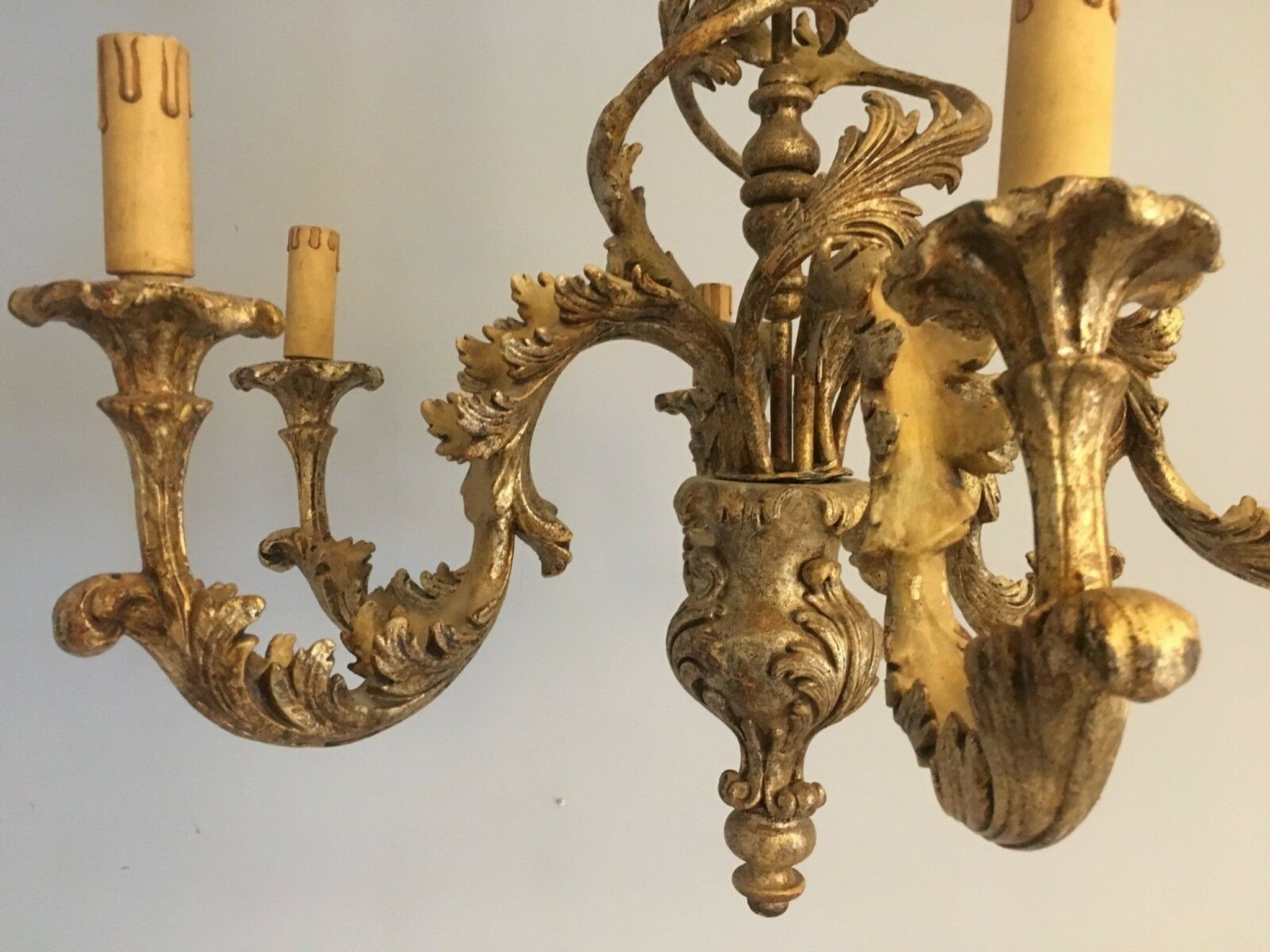 Louis XV Patine style chandelier with ancient Golden Patina Rockery Luster