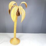 Vintage bamboo palm tree floor lamp, 1970s