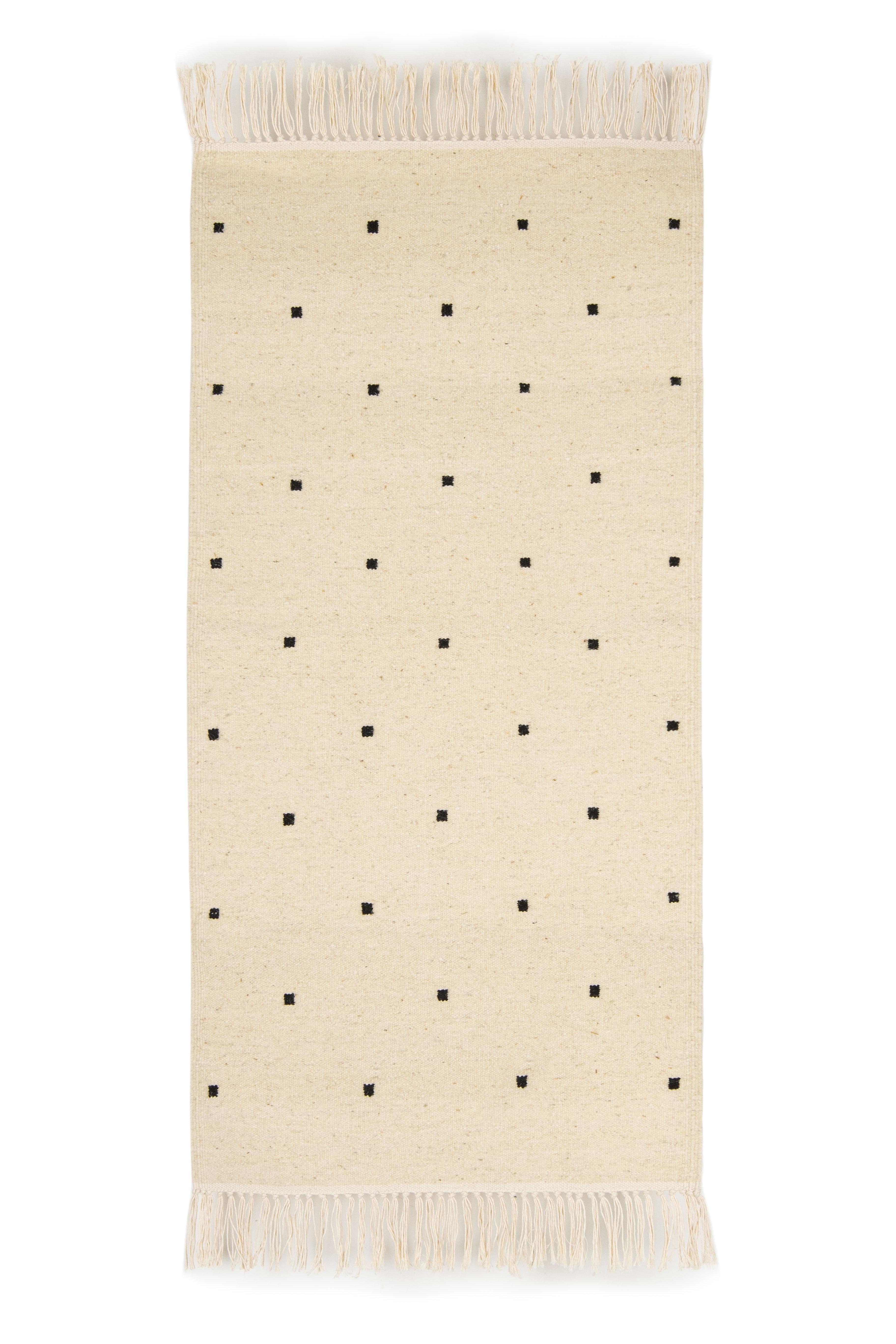 Berber kilim with black squares 130 x 65 cm