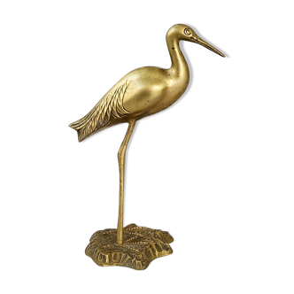 Vintage stork 1970 in golden brass