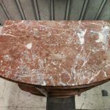 Old bedside table in wood and marble