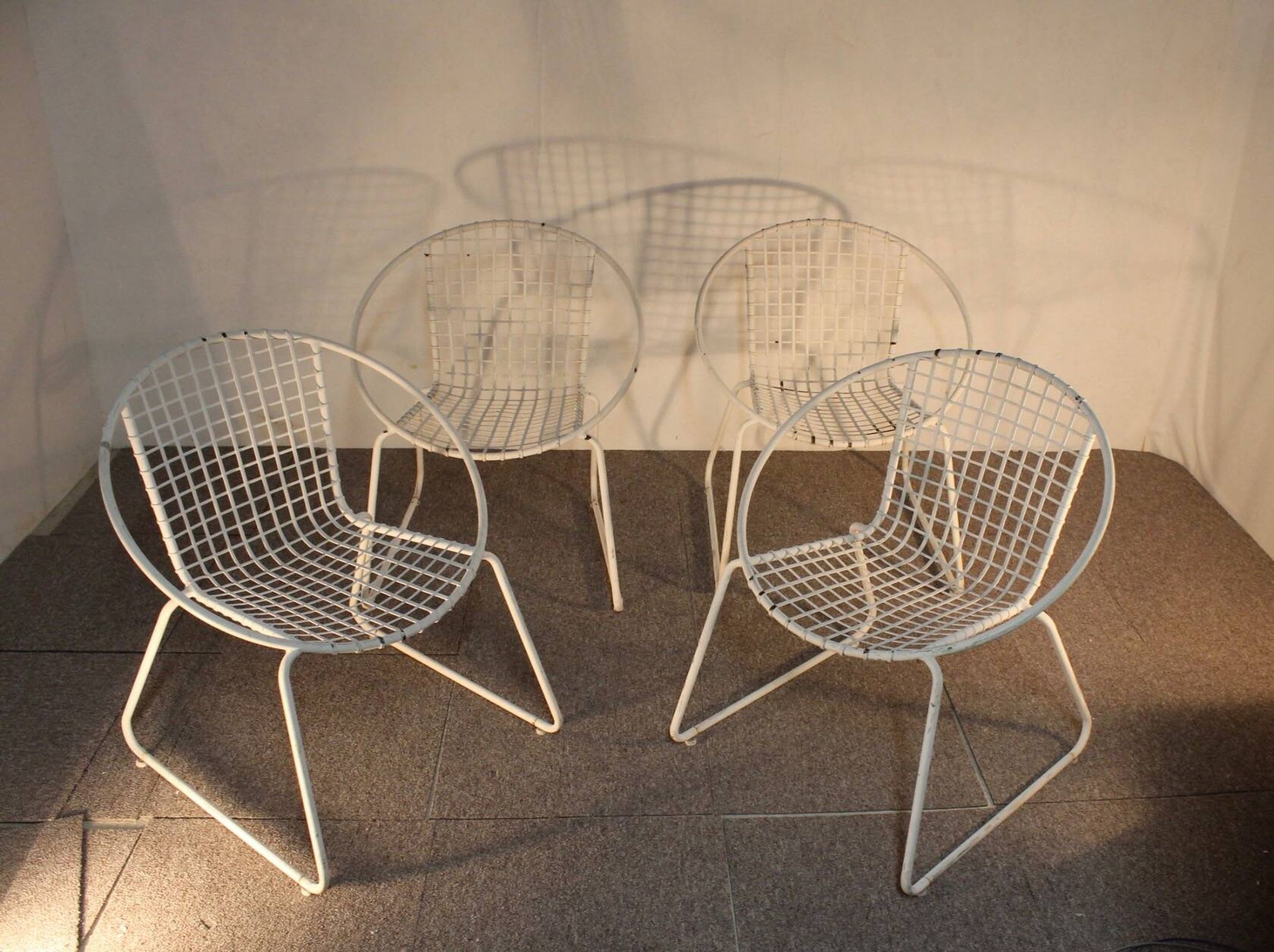 4 iron armchairs, design