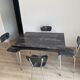 Extendable table + 4 marbled formica chairs