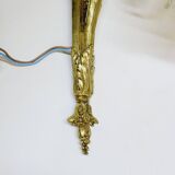 2 19th Century Gilt Bronze Wall Sconces with Molded Glass Globes in the Shape of