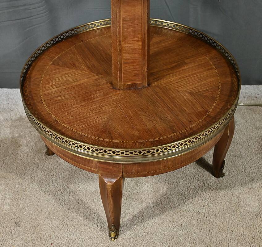 Important Marquetry Floor Lamp, Louis XV / Louis XVI Transition Style