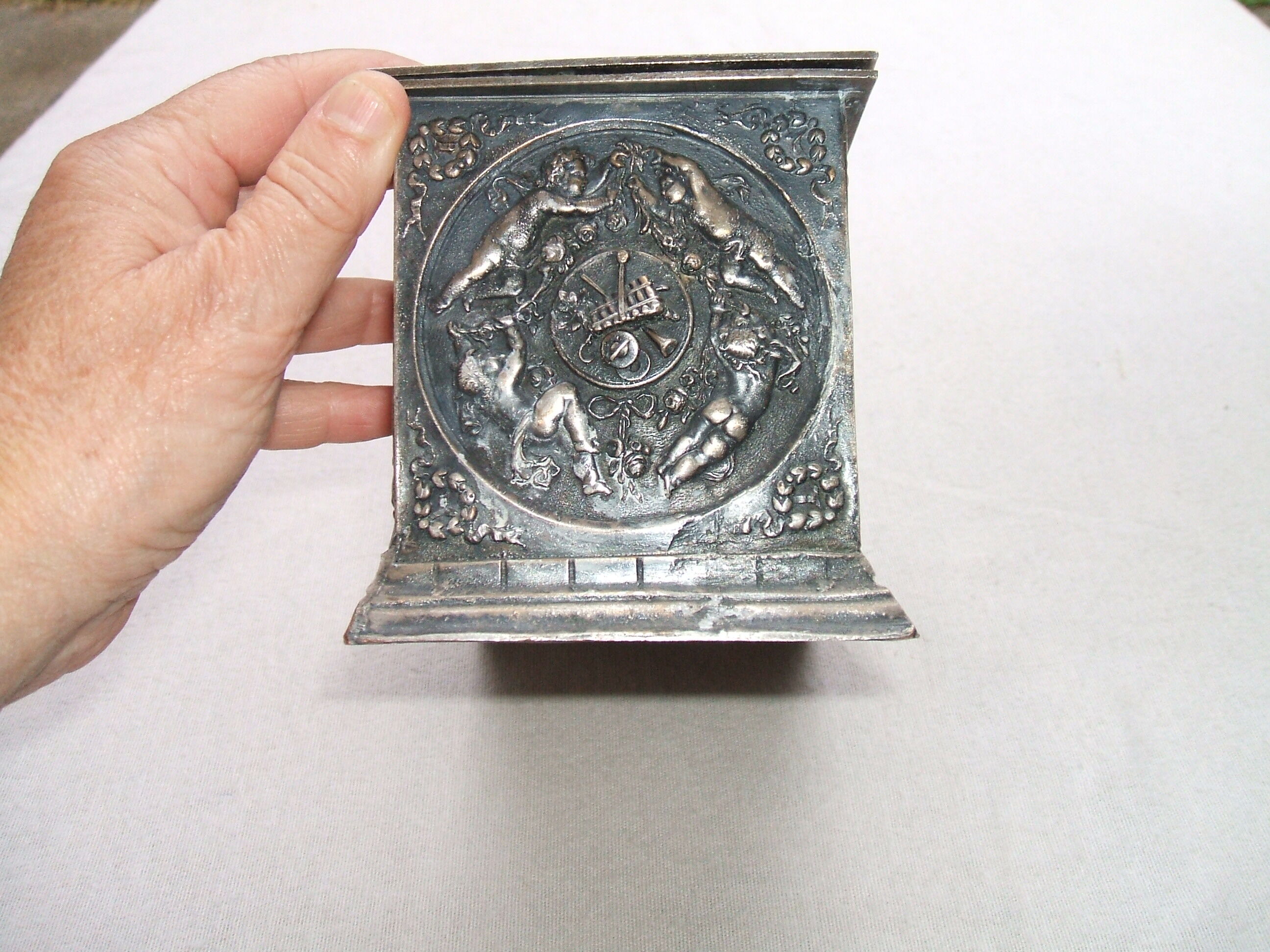 Silver metal box XIXeme