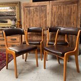 Set of 4 Scandinavian elm gondola chairs