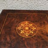 Revolving english library in mahogany, wheeled footing