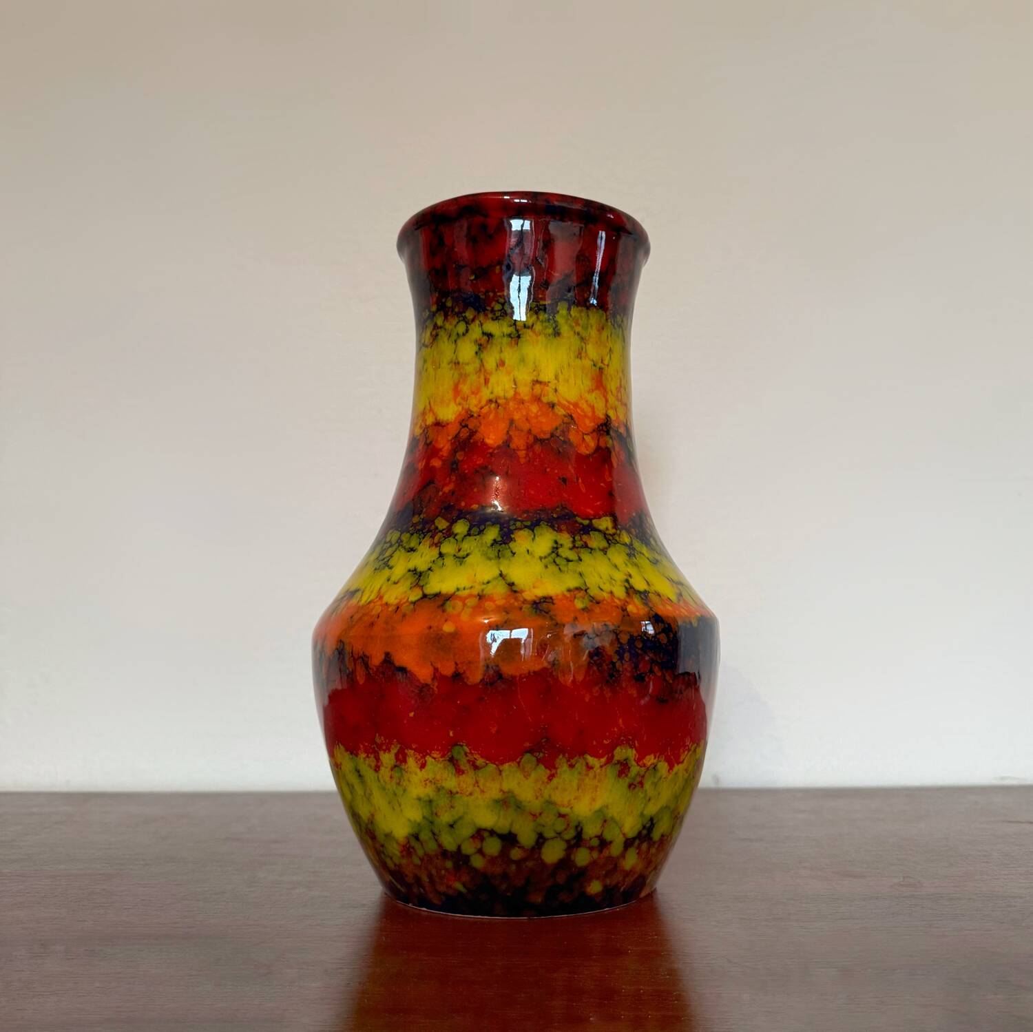 Multicolored ceramic vase from the 60s