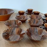 Grand vintage Sarreguemines Domino service – 19 pieces – French design