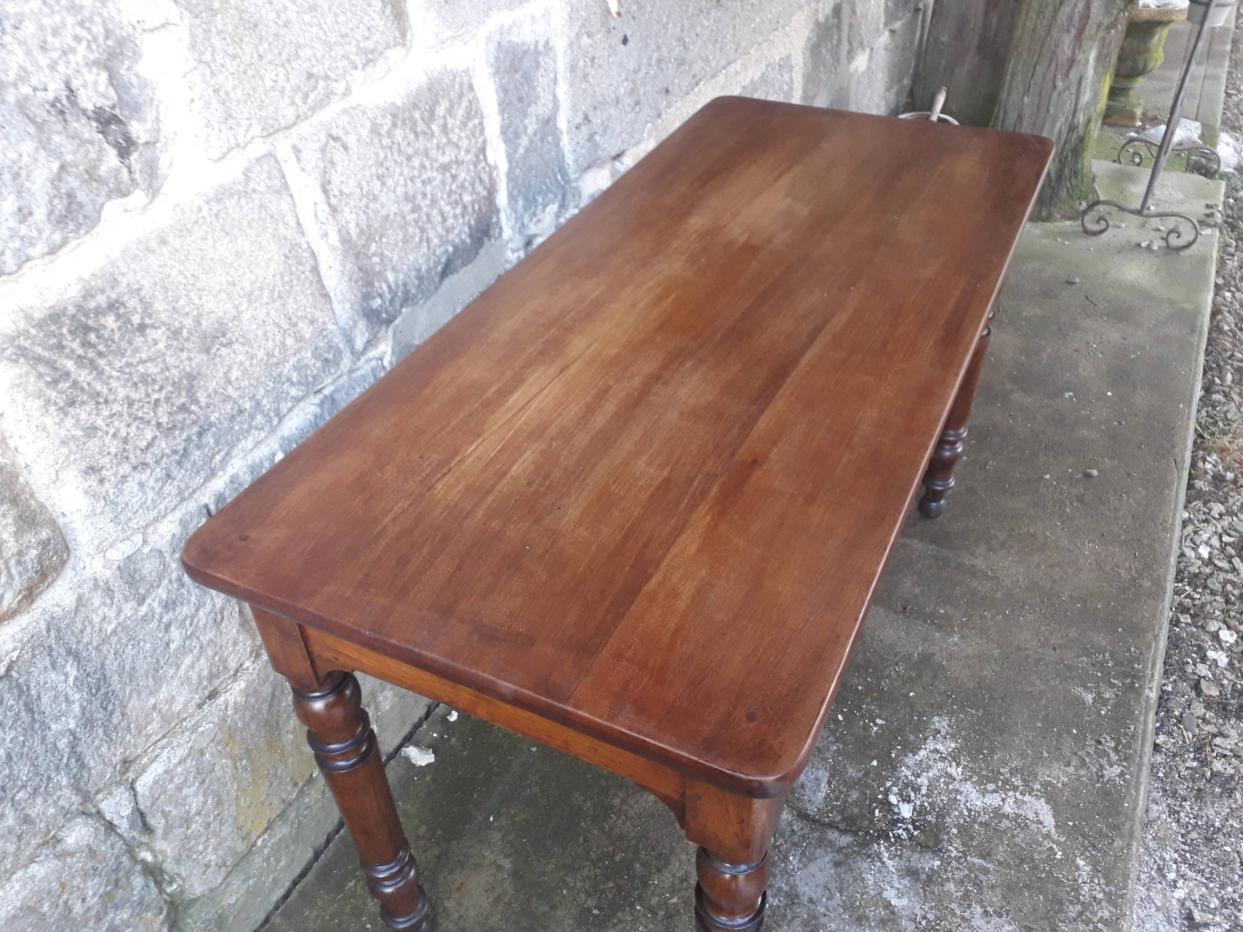 Wooden bistro table, legs turned 125 cm