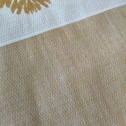 Nappe et 8 serviettes vintage – tons caramel et moutarde dorée