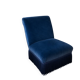 Fauteuil crapaud en velours bleu