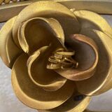Golden mirror Holywood Regency in gilded metal