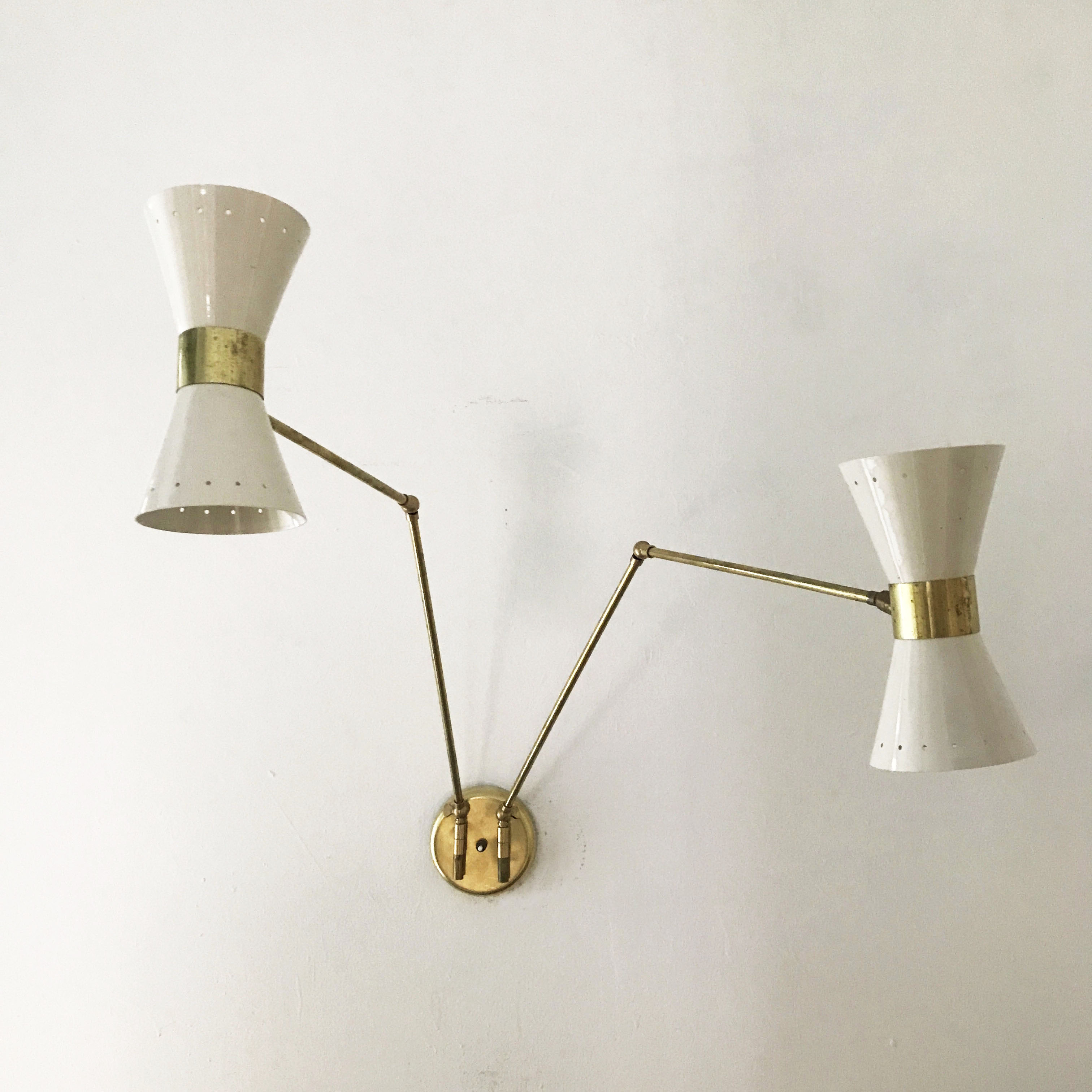 Italian sconce articulated wall diabolo design 50s