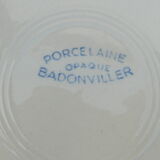 Plat de service art déco Badonviller fleurs rouge