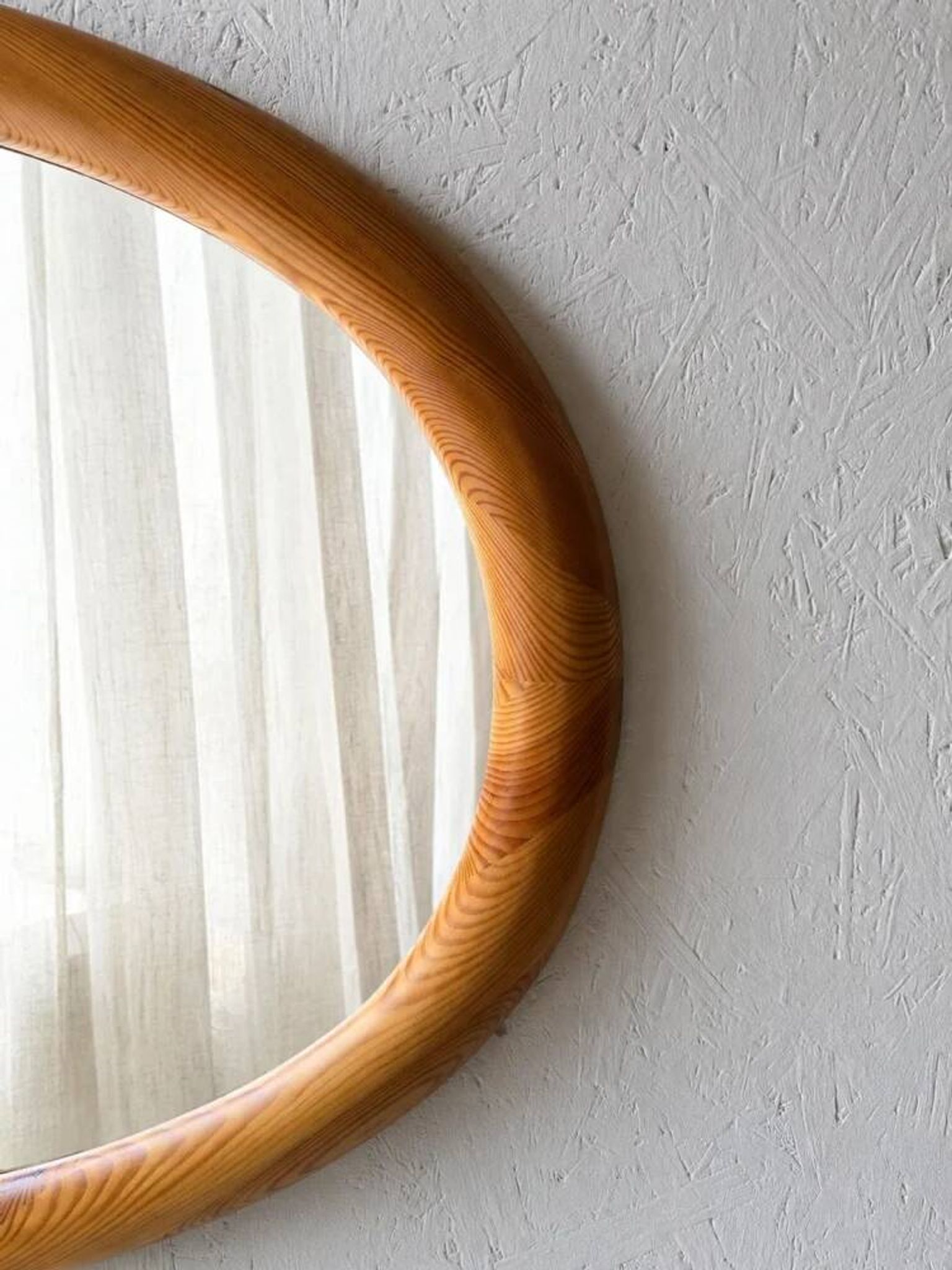 Miroir ovale en pin Glasmaster Markaryd Suède années 1970