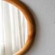 Oval pine mirror Glasmaster Markaryd Sweden 1970s