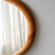Miroir ovale en pin Glasmaster Markaryd Suède années 1970