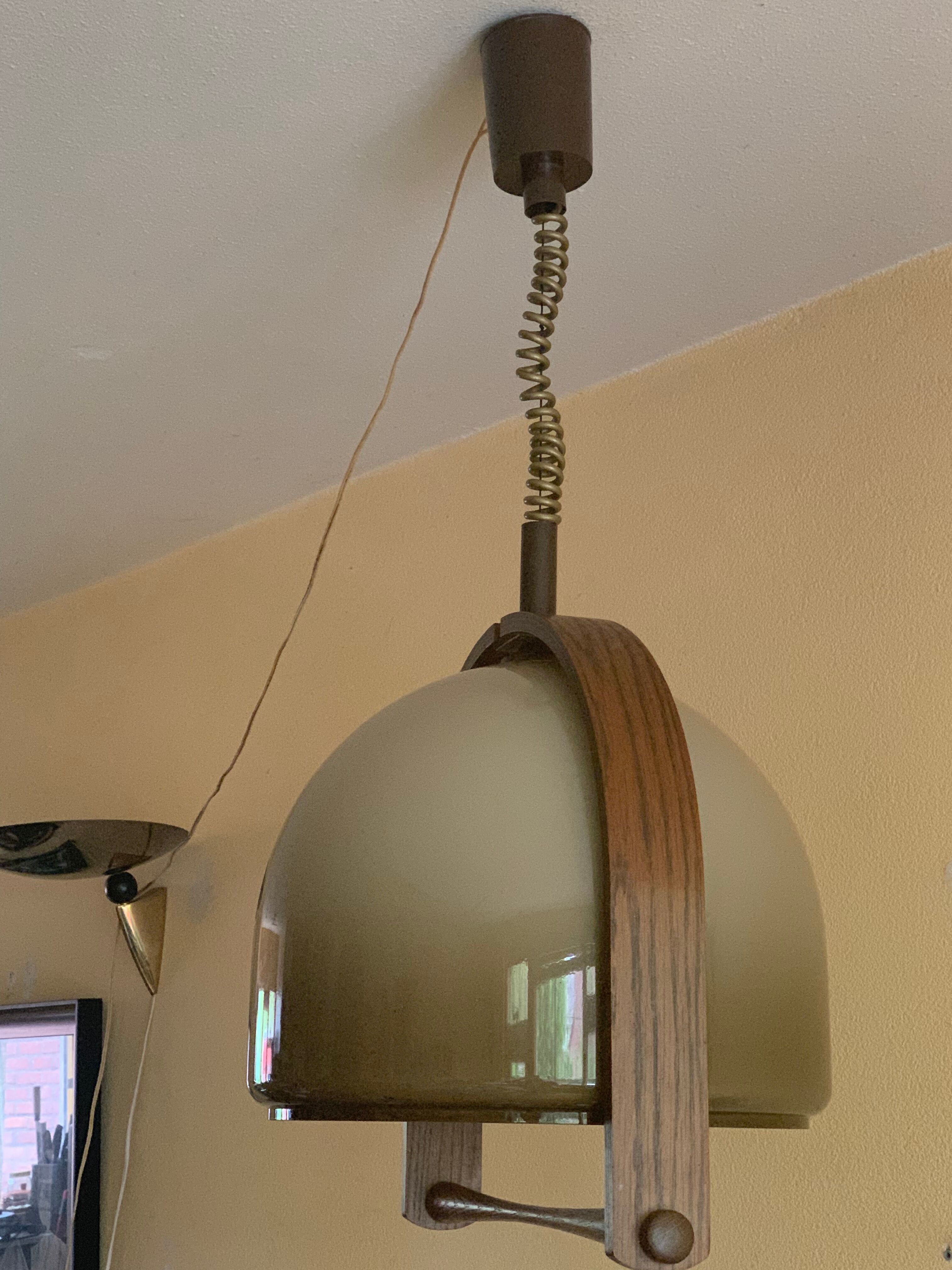 Temde Leuchten pendant lamp lucid and vintage teak
