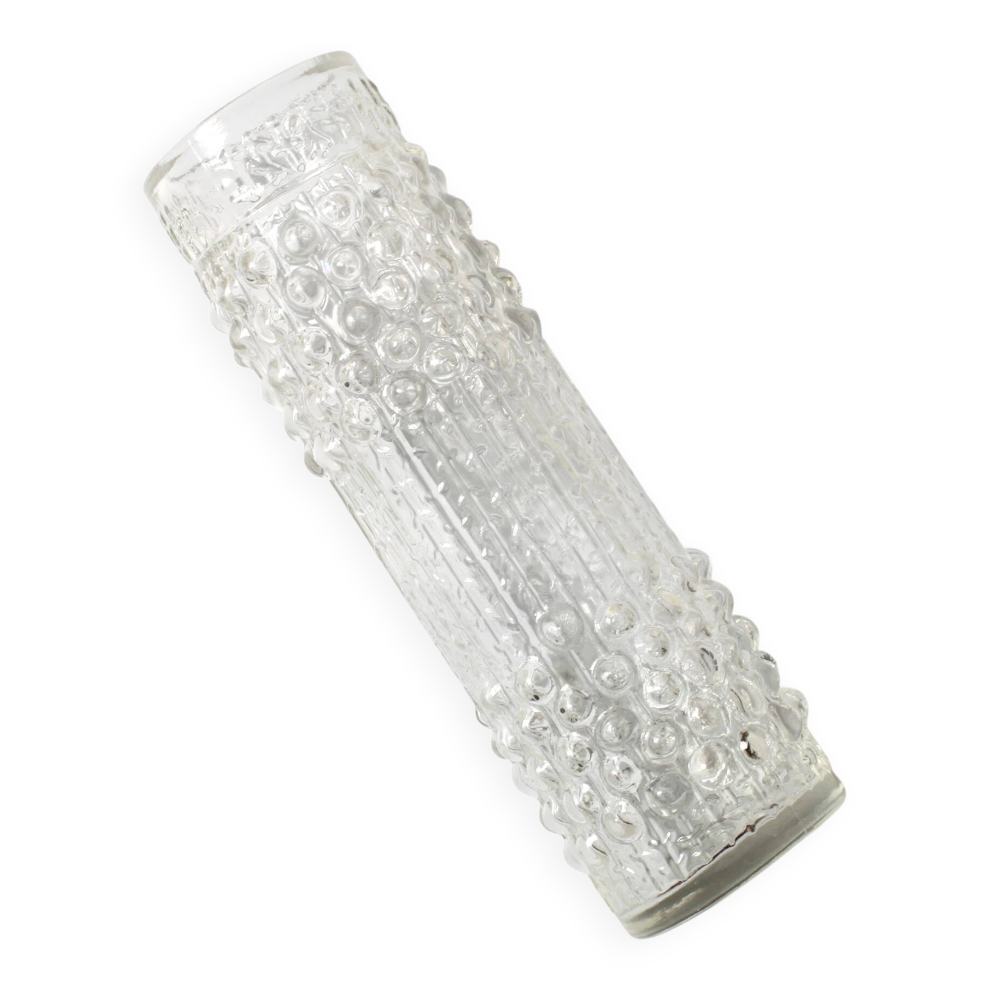 Vintage Pressed Glass Vase: CandleWax Design by František Pečený / 1972