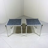 Set of 2 granite side tables, 1970-80’s