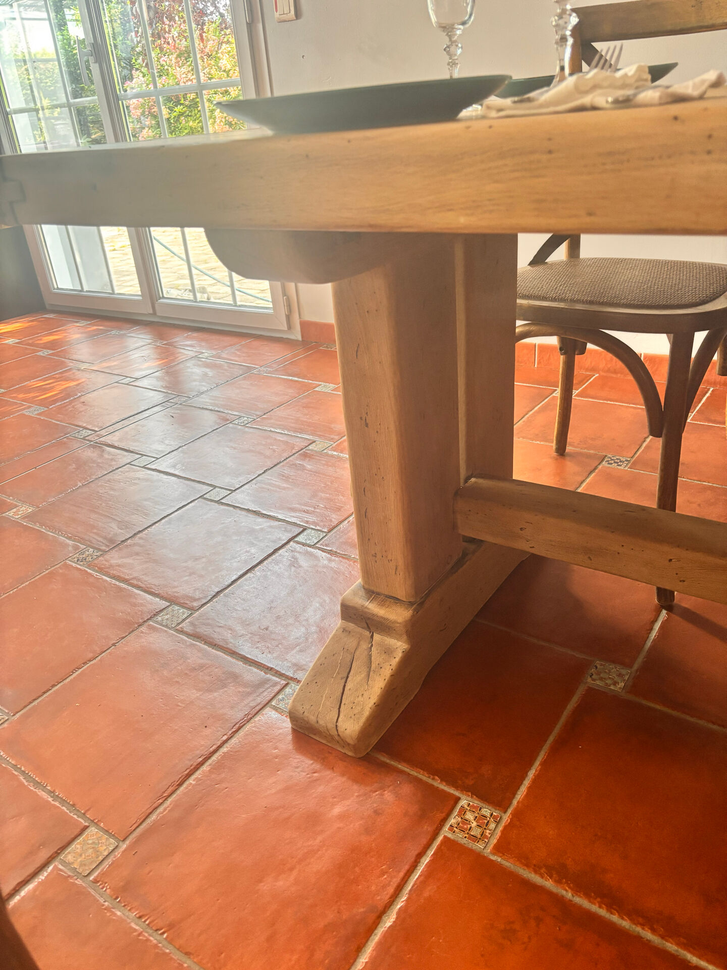 Large farmhouse table from Tonge in restored solid oak – 220 cm