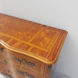 Commode Louis XIV régence en marqueterie et bronze