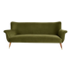 Vintage 1960s olive green velvet sofa – fully restored