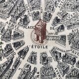 1959 map view of the center of paris from a bird's eye, n° 63 blondel la rougery, tourism commission