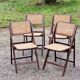 Set of 4 folding chairs wood and canning of the 70s