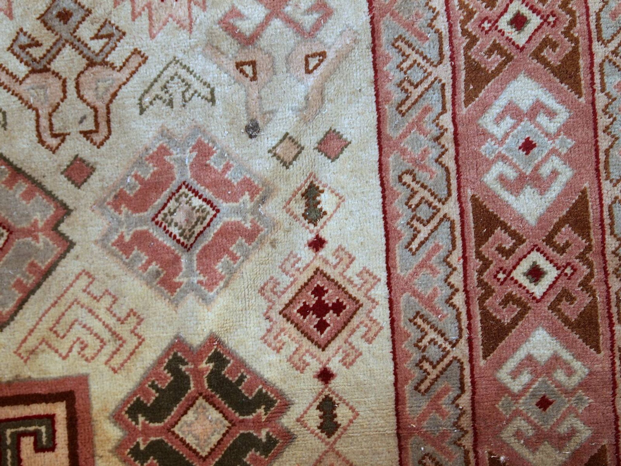 Tapis Vintage Sivas Turc en Laine, Années 1960, Design Géométrique
