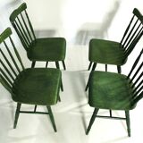 1980s Green Ton Chairs, Set of 4