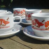 Set 6 cups/coffee cups Kiln Craft Made in England 70s