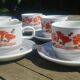 Set 6 cups/coffee cups Kiln Craft Made in England 70s