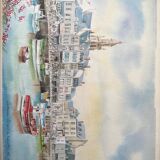Tableau Le croisic le quai de l’aiguillon Roland Chetelat 89