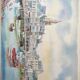 Painting Le Croisic the quay of the aiguille Roland Chetelat 89