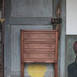 Wooden furniture with 3 drawers in Louis XVI style, chiffonnier table.