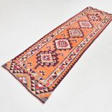 3x10 Kilim Soft Orange Decorative Hall Kilim Rug, 84x304Cm